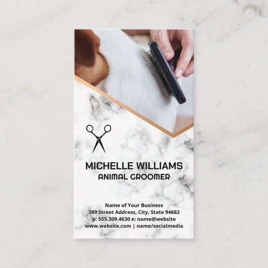 Groomer Combing Hund Fur Visitenkarte (Vorderseite)