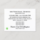 Groomer, Hunde Walker, Tierarzt, etc. Visitenkarte (Rückseite)