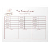 Groomer’s Notes & Pet Client Tracking Notepad Notizblock (Vorderseite)