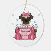 Groomere für ein aktives Brustkrebsbewusstsein Keramikornament (Links)