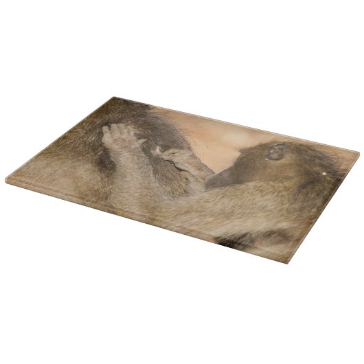 Grooming Baboons Schneidebrett (Ecke)