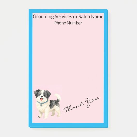 Grooming Dog Personalized Modern Collection Post-it Klebezettel (Vorderseite)
