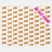 Grooming Pet Personalized Gold Elegant Collection Fleecedecke (Vorderseite (Horizontal))