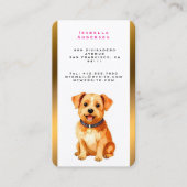 Grooming Pet Personalized Gold Elegant Collection Visitenkarte (Vorderseite)