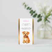 Grooming Pet Personalized Gold Elegant Collection Visitenkarte (Stehend Vorderseite)