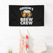 Groom's Brew Crew Funny Trauzeugen Bachelor Party Banner (Insitu)