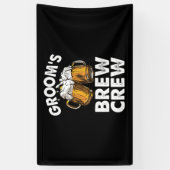 Groom's Brew Crew Funny Trauzeugen Bachelor Party Banner (Vertikal)