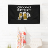 Groom's Brew Crew Funny Trauzeugen Bachelor Party Banner (Insitu)