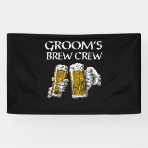 Groom's Brew Crew Funny Trauzeugen Bachelor Party Banner