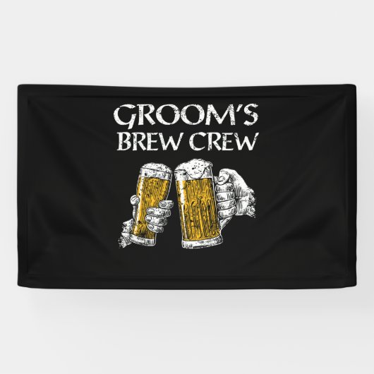 Groom's Brew Crew Funny Trauzeugen Bachelor Party Banner (Horizontal)