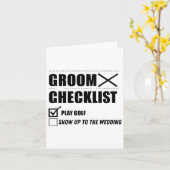 Groom's Checklist Golf Wedding - Funny Bachelor Pa Karte (Gelbe Blume)