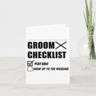 Groom's Checklist Golf Wedding - Funny Bachelor Pa Karte