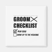 Groom's Checklist Golf Wedding - Funny Bachelor Pa Magnet (Vorne)