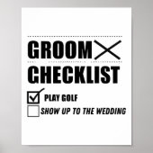 Groom's Checklist Golf Wedding - Funny Bachelor Pa Poster (Vorne)