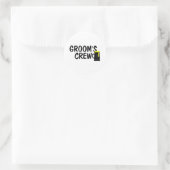 Grooms Crew Beer Runder Aufkleber (Tasche)