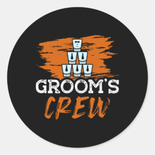 Grooms Crew für einen Groom Bachelor Party Funny B Runder Aufkleber