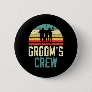 Grooms Crew Groom Squad Stag Night Bachelor Party Button