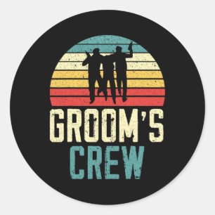 Grooms Crew Groom Squad Stag Night Bachelor Party Runder Aufkleber