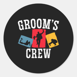 Grooms Crew Groom Squad Stag Night Bachelor Party Runder Aufkleber