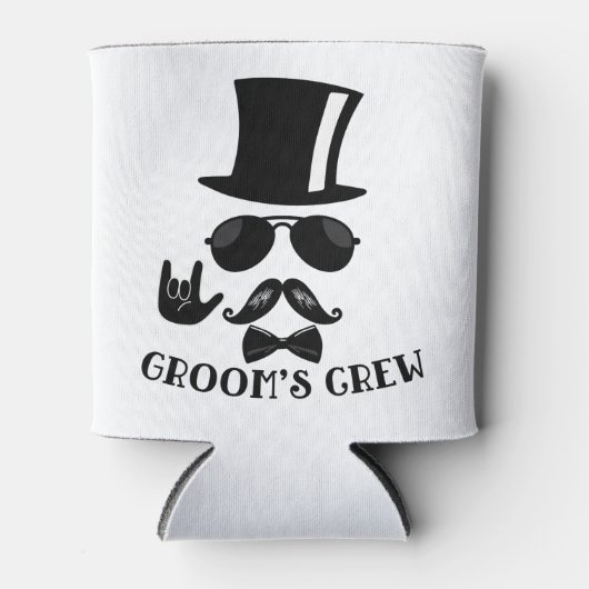 Grooms Crew Hipster Bachelor Party Dosenkühler (Vorderseite)