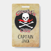 Grooms Crew Personalisiert Ausweis (Rückseite)