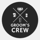 Grooms Crew Trauzeuge Bachelor Party Runder Aufkleber (Vorderseite)