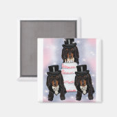 Grooms der schwarzen Dackel Magnet (Vorderseite/Rückseite)