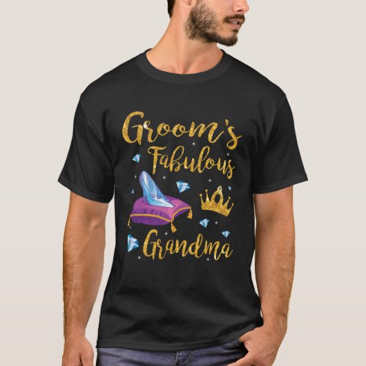 Groom's Fabulous Grandma Happy Wedding Married Mem T-Shirt (Vorderseite)