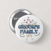 Groom's Family Wedding ID Buttons (Vorne & Hinten)
