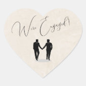 Grooms Happy Verlobung Herz-Aufkleber (Vorderseite)