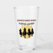 Groom's Last Rodeo Cowboys & Sunset Bachelor Party Glas (Vorderseite)