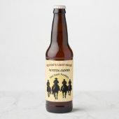 Groom's letzte Rodeo Cowboy Sunset Bachelor Party Bierflaschenetikett (Vorderseite)