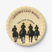 Groom's letzte Rodeo Cowboy Sunset Bachelor Party Pappteller (Vorderseite)