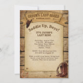 Groom's letzte Rodeo Saddle Up Boys Bachelor Party Einladung (Vorderseite)