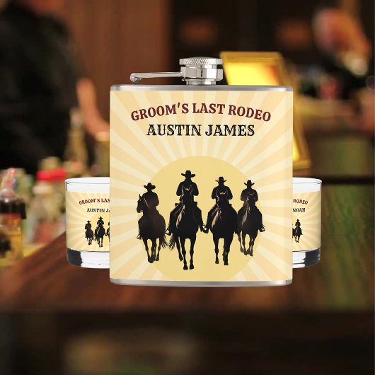 Grooms letzte Rodeo-Sonnenuntergang-Groomparty Flachmann