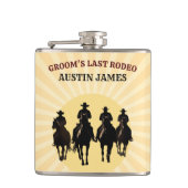 Grooms letzte Rodeo-Sonnenuntergang-Groomparty Flachmann (Vorderseite)