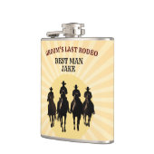 Groom's letzte Rodeo Sunset Trauzeuge Bachelor Par Flachmann (Links)