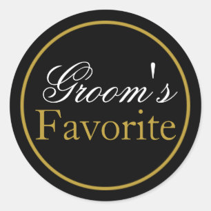 Groom's Lieblings-Hochzeitsticker Blush Black Gold Runder Aufkleber