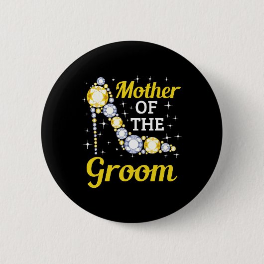 Grooms Mama Ehe Brautparty Mutter der Gr Button (Vorderseite)