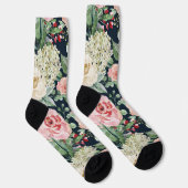 Grooms Pink Wedding Floral Bouquet auf schwarz Socken (Rechts)