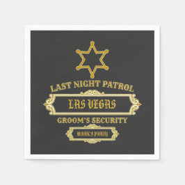 Groom's Security Last Night Patrol Serviette