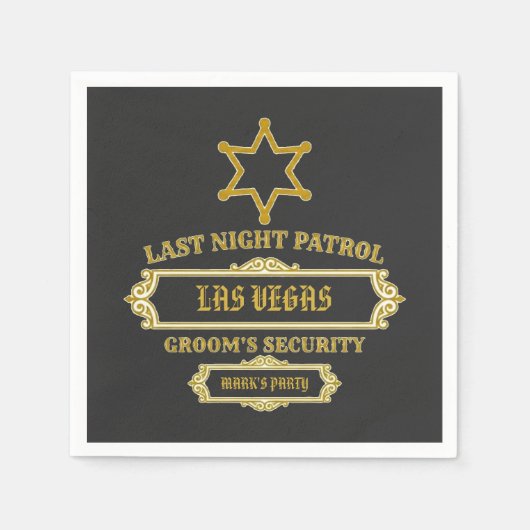 Groom's Security Last Night Patrol Serviette (Vorderseite)