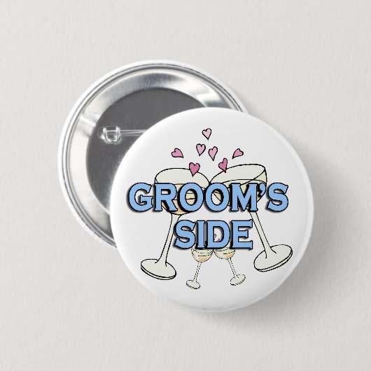 Groom's Side Wedding ID Button (Vorne & Hinten)