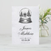 Grooms Snow Globe Save The Date (Stehend Vorderseite)