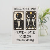 Grooms Tarot Save The Date (Stehend Vorderseite)