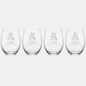 Groom's Team Name Top Hat Wedding Date Weinglas Ohne Stiel (Hinten)
