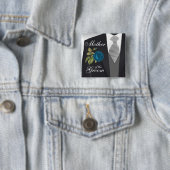 Groom's Wedding Anzug Brautparty - Aquamarin Button (Beispiel)