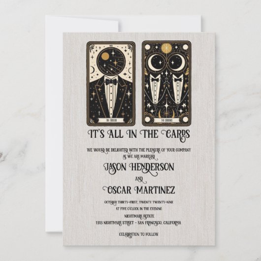 Grooms Wedding Tarot Einladung (Vorderseite)