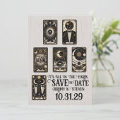 Grooms Wedding Tarot Save The Date (Stehend Vorderseite)