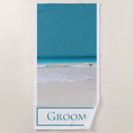Grooms Weißes Sandstrand Handtuch